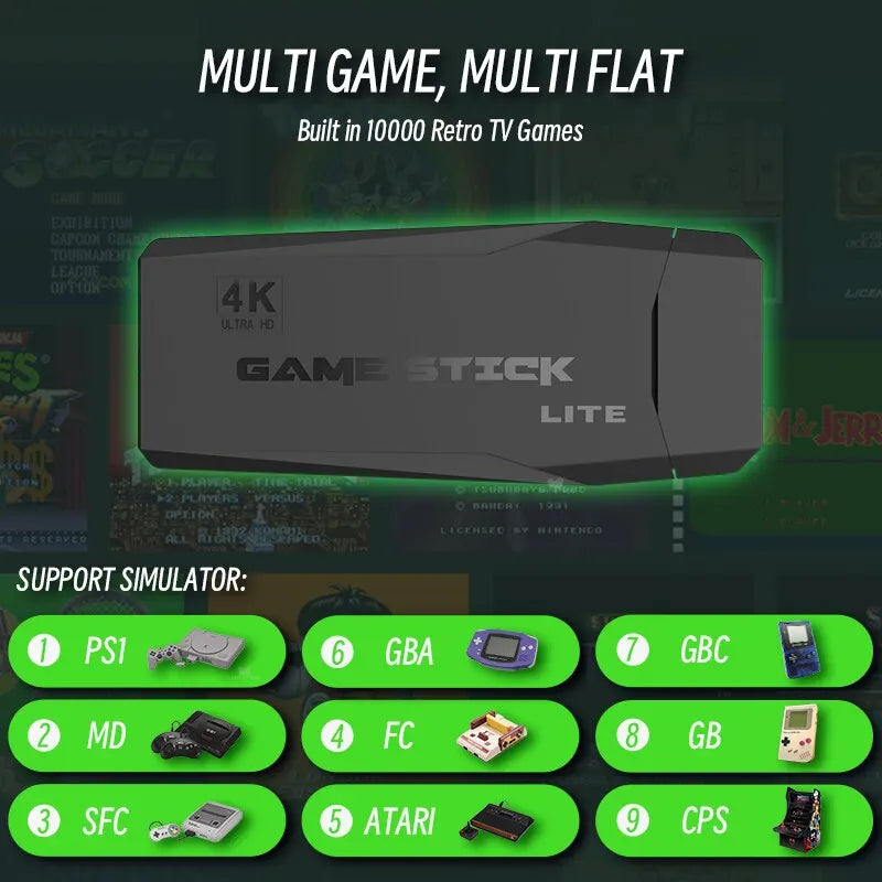 4K Video Game Stick Lite  (+10,000 Games)