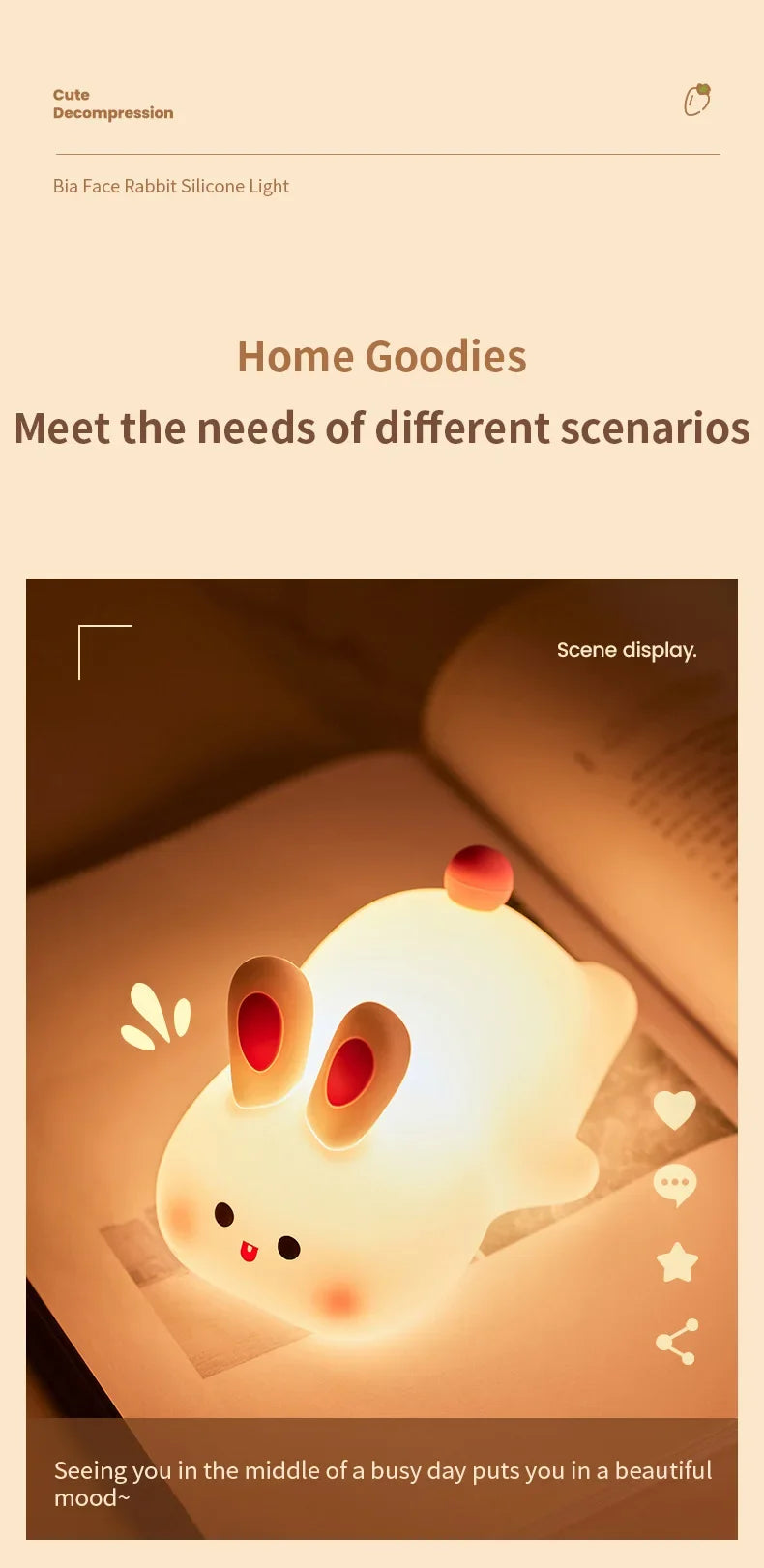 LED Cute Bunny Night Light
