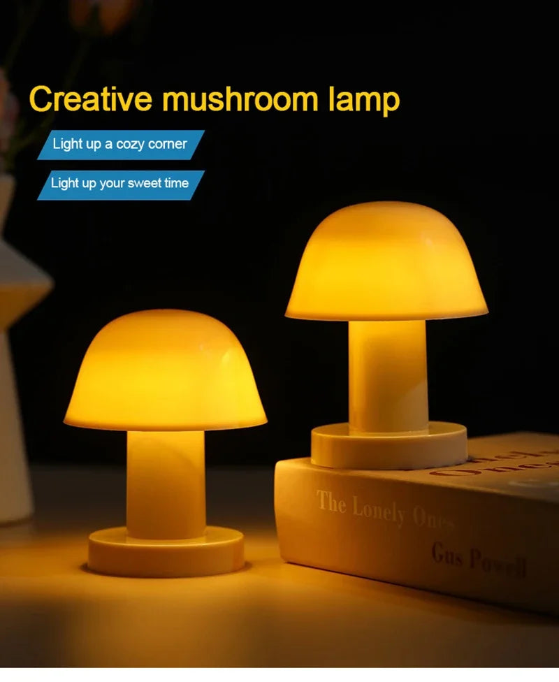LED Mushroom Night Lamp For Desk