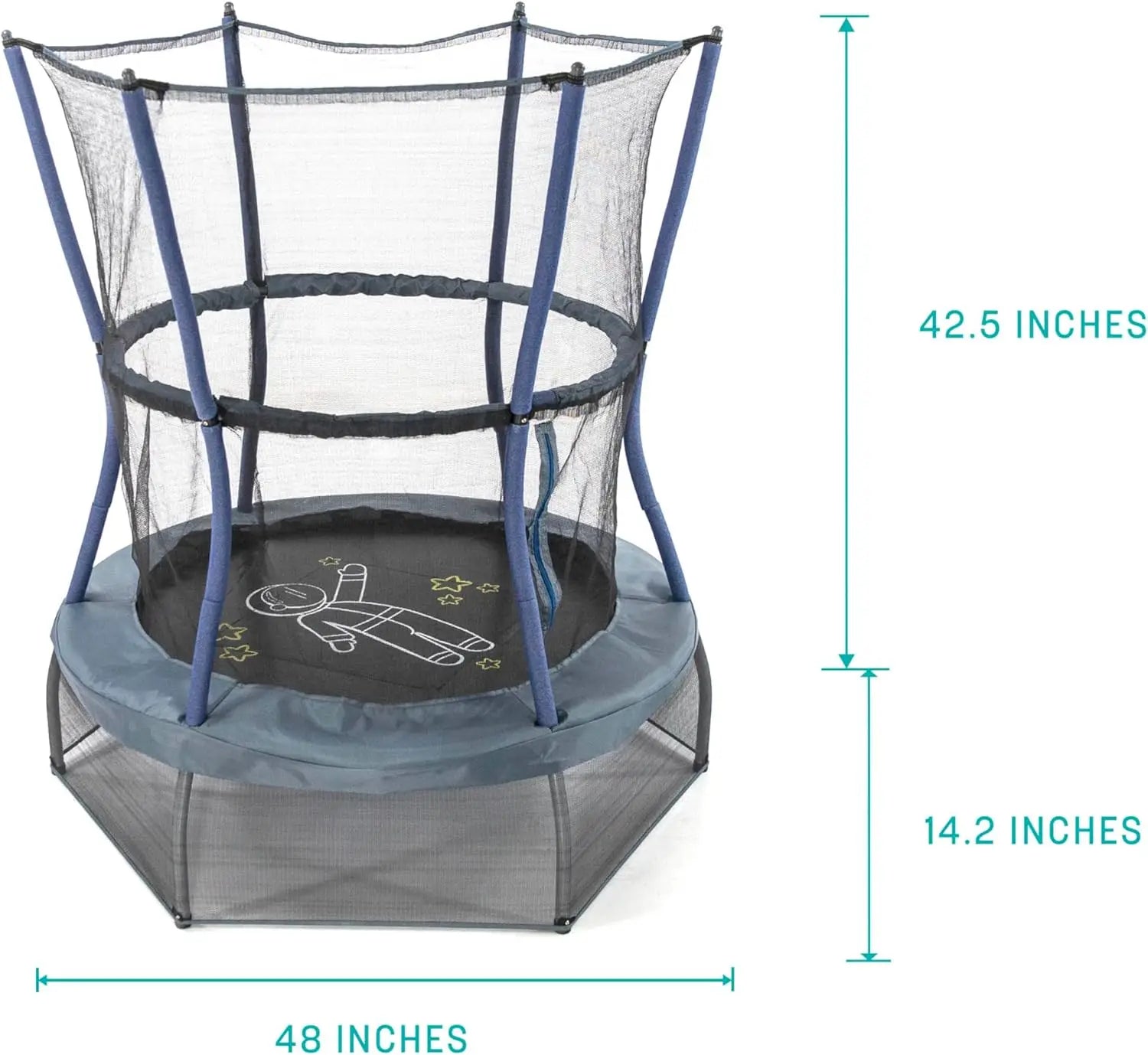 48 inch Mini Trampoline with Enclosure Net