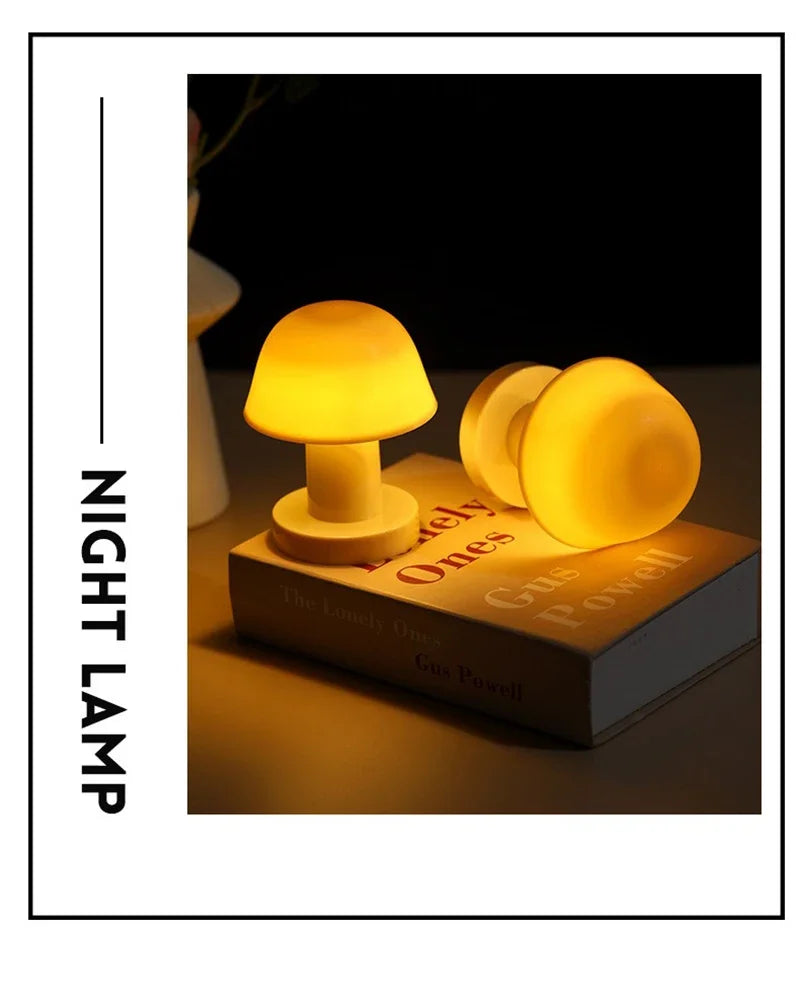 LED Mushroom Night Lamp For Desk