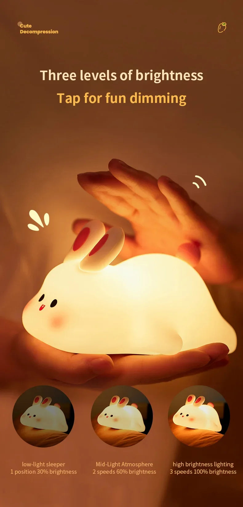 LED Cute Bunny Night Light