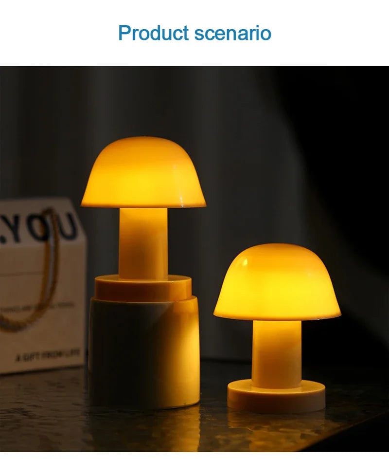 LED Mushroom Night Lamp For Desk