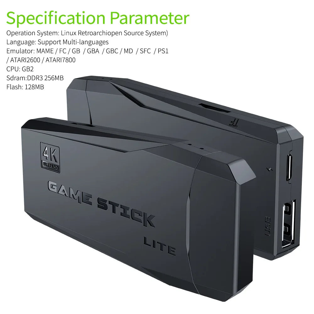 4K Video Game Stick Lite  (+10,000 Games)